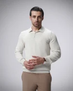 پلیور بافت سه دکمه یقه برگرد مردانه کد 001 - تصویر 3