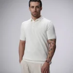 تی شرت بافت سه دکمه یقه برگرد مردانه کد 003