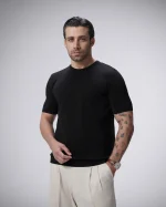 تی شرت بافت یقه گرد مردانه کد 014 - تصویر 6