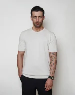 تی شرت بافت یقه گرد مردانه کد 014