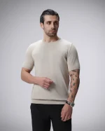 تی شرت بافت یقه گرد مردانه کد 014 - تصویر 3