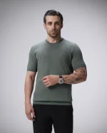تی شرت بافت یقه گرد مردانه کد 014 - تصویر 2