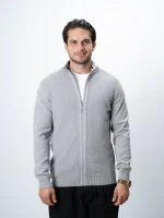 ژاکت بافت زیپی یقه ایستاده مردانه کد 030 - تصویر 14