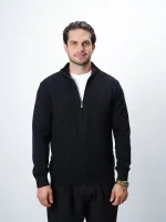 ژاکت بافت زیپی یقه ایستاده مردانه کد 030 - تصویر 5