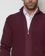 ژاکت بافت زیپی یقه ایستاده مردانه کد 030 - تصویر 4
