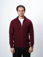 ژاکت بافت زیپی یقه ایستاده مردانه کد 030 - تصویر 15