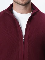 ژاکت بافت زیپی یقه ایستاده مردانه کد 030 - تصویر 3
