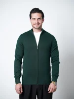 ژاکت بافت زیپی یقه ایستاده مردانه کد 031 - تصویر 8