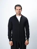 ژاکت بافت زیپی یقه ایستاده مردانه کد 031 - تصویر 7