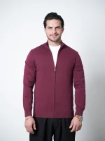 ژاکت بافت زیپی یقه ایستاده مردانه کد 031 - تصویر 5