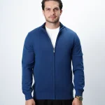 ژاکت بافت زیپی یقه ایستاده مردانه کد 031