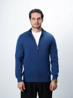 ژاکت بافت زیپی یقه ایستاده مردانه کد 031