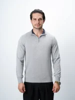 پلیور نیم زیپ یقه ایستاده مردانه کد 040 - تصویر 23