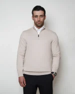 پلیور نیم زیپ یقه ایستاده مردانه کد 040 - تصویر 6