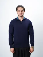 پلیور نیم زیپ یقه ایستاده مردانه کد 040 - تصویر 4