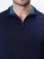 پلیور نیم زیپ یقه ایستاده مردانه کد 040 - تصویر 3