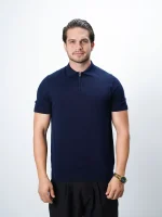 پلیور بافت نیم زیپ یقه برگرد مردانه کد 042 - تصویر 6