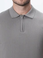 پلیور بافت نیم زیپ یقه برگرد مردانه کد 042 - تصویر 2