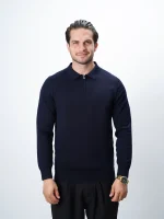 پلیور بافت نیم زیپ یقه برگرد مردانه کد 043 - تصویر 4
