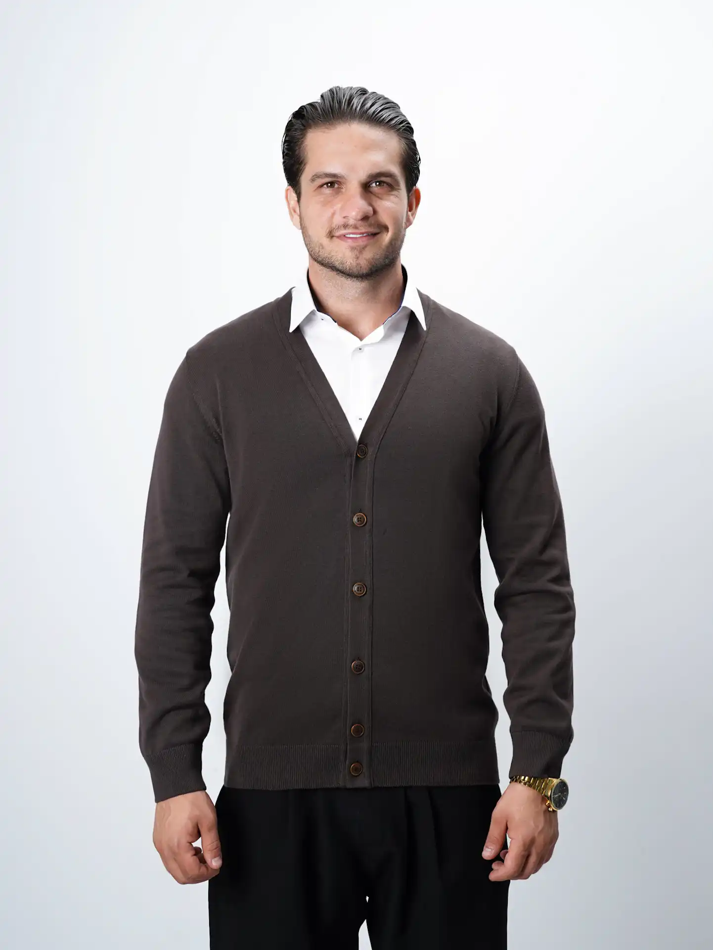 110050043411336 ژاکت دکمه دار یقه هفت مردانه کد 050 - تصویر 1