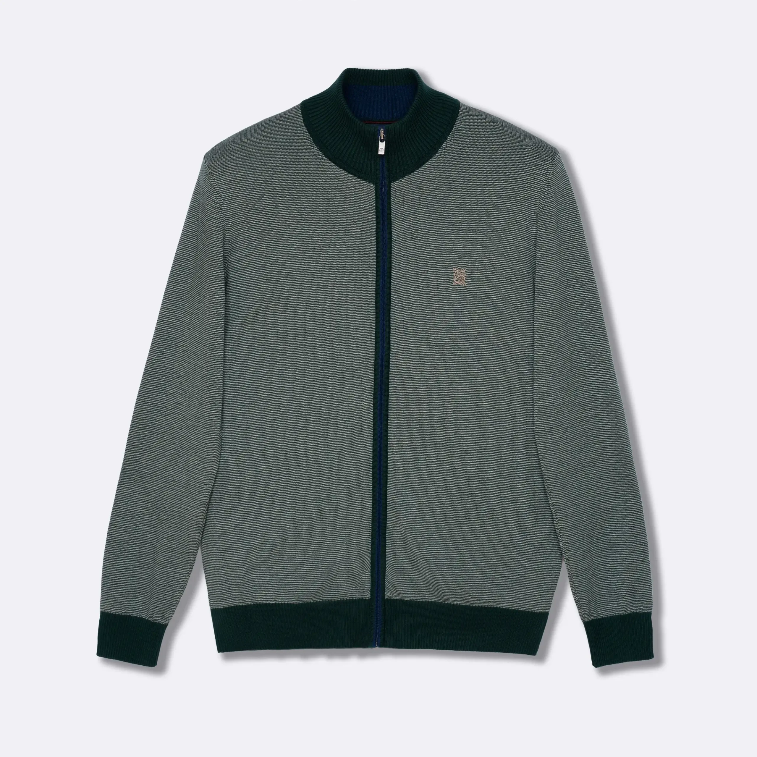 110351024113225 ژاکت بافت زیپی یقه ایستاده مردانه کد 351 - تصویر 1