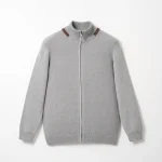 ژاکت بافت زیپی یقه ایستاده مردانه کد 383 - تصویر 7