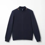 ژاکت بافت زیپی یقه ایستاده مردانه کد 383 - تصویر 4