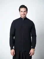 ژاکت بافت زیپی یقه ایستاده مردانه کد 398 - تصویر 6