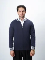 ژاکت بافت زیپی یقه ژاپنی مردانه کد 412