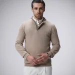 ژیله بافت نیم زیپ یقه ایستاده مردانه کد 420