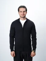 ژاکت بافت زیپی یقه ایستاده مردانه کد 424 - تصویر 5