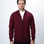 ژاکت بافت زیپی یقه ایستاده مردانه کد 424