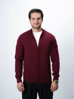 ژاکت بافت زیپی یقه ایستاده مردانه کد 424