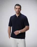 پولوشرت بافت نیم زیپ یقه برگرد مردانه کد 443 - تصویر 3