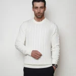 پلیور بافت یقه گرد مردانه کد 445