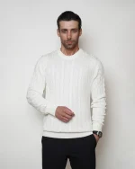 پلیور بافت یقه گرد مردانه کد 445