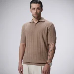 پولوشرت بافت یقه شکاری مردانه کد 446