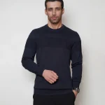 پلیور بافت یقه گرد مردانه کد 448