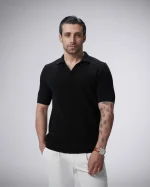 پولوشرت بافت یقه شکاری مردانه کد 449 - تصویر 5