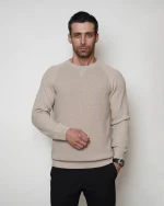 پلیور بافت یقه گرد مردانه کد 455 - تصویر 3