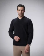 پلیور بافت یقه هفت مردانه کد 456 - تصویر 3