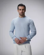 پلیور بافت یقه گرد مردانه کد 457