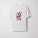 تیشرت آستین کوتاه یقه گرد طرح برگ مردانه کد 140